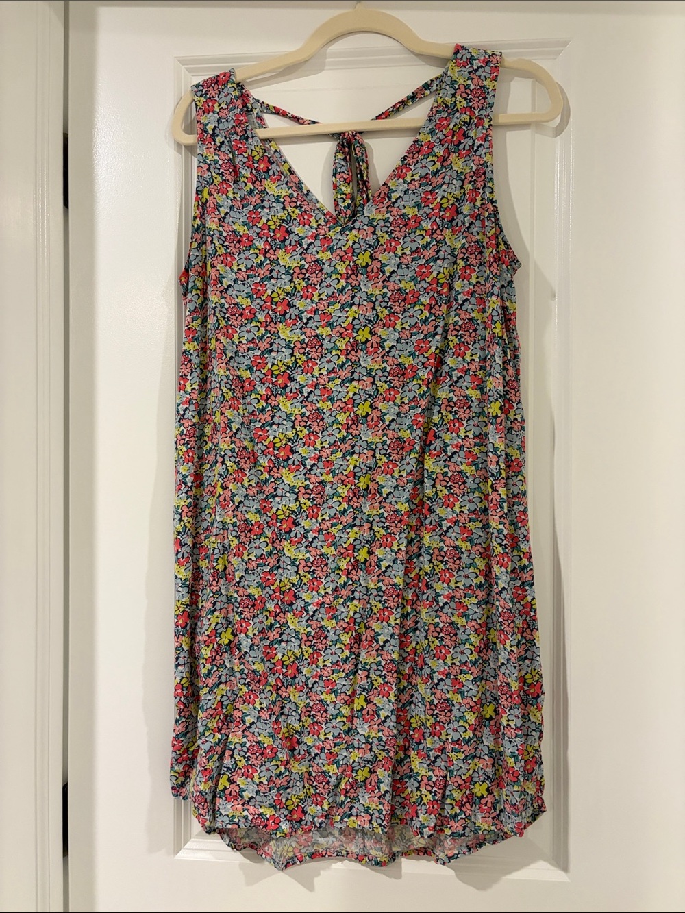 GAP Floral Tie-Back Sleeveless Midi Dress - Pink, Blue, Yellow